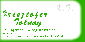 krisztofer tolnay business card